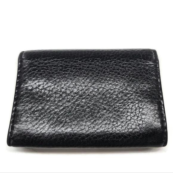 Michael Kors Fulton Black Pebbled Leather Business Credit Card Wallet - Picture 2 of 8